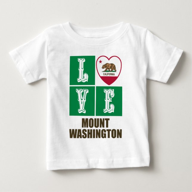California State Flag Herz Liebe Mount Washington Baby T-shirt (Vorderseite)