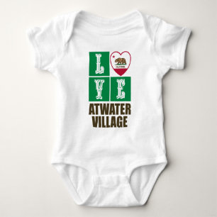 California State Flag Herzstück Liebe Atwater Vill Baby Strampler