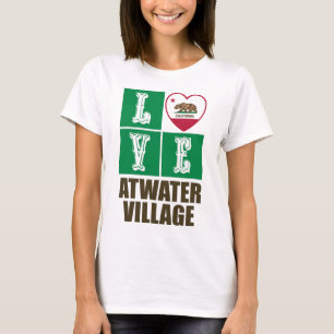 California State Flag Herzstück Liebe Atwater Vill T-Shirt