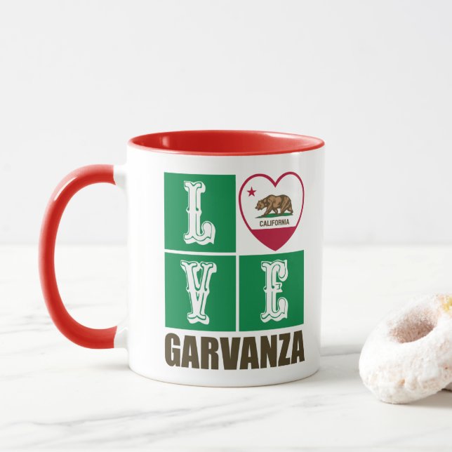 California State Flag Herzstück Liebe Garvanza Tasse (Mit Donut)