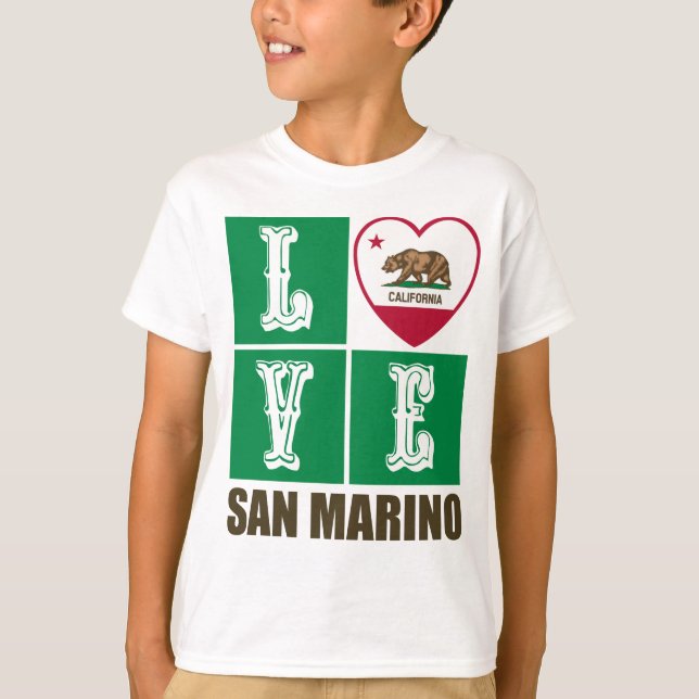 California State Flag Herzstück San Marino T-Shirt (Vorderseite)