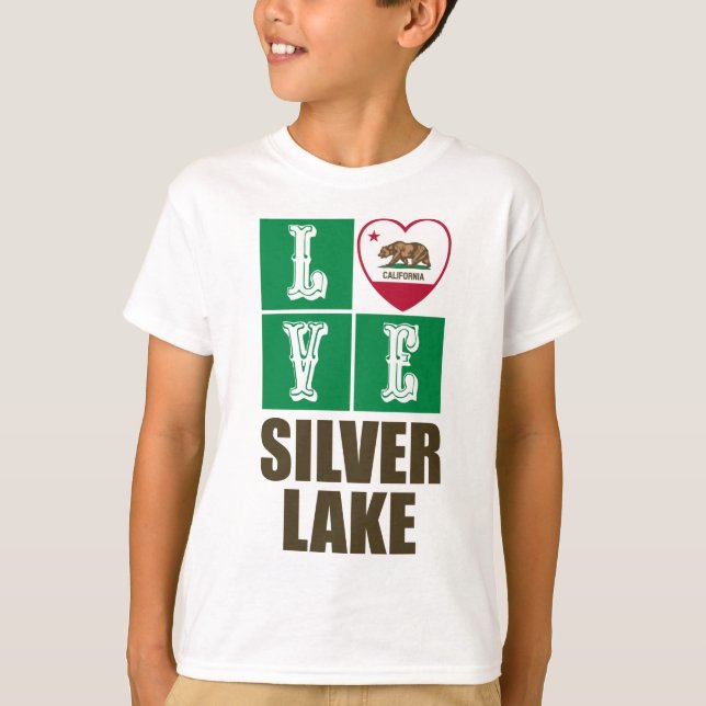 California State Flag Herzstück Silbersee T-Shirt (Vorderseite)