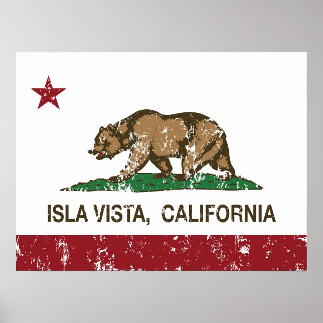 California State Flag Isla Vista Poster (Vorne)