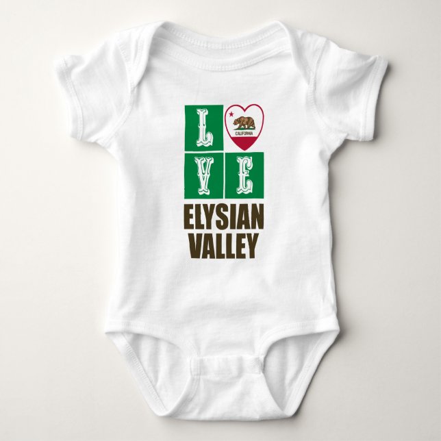 California State Flag Liebe Elysian Valley Baby Strampler (Vorderseite)
