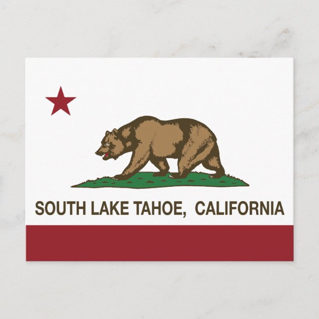 California State Flag South Lake Tahoe Postkarte (Vorderseite)