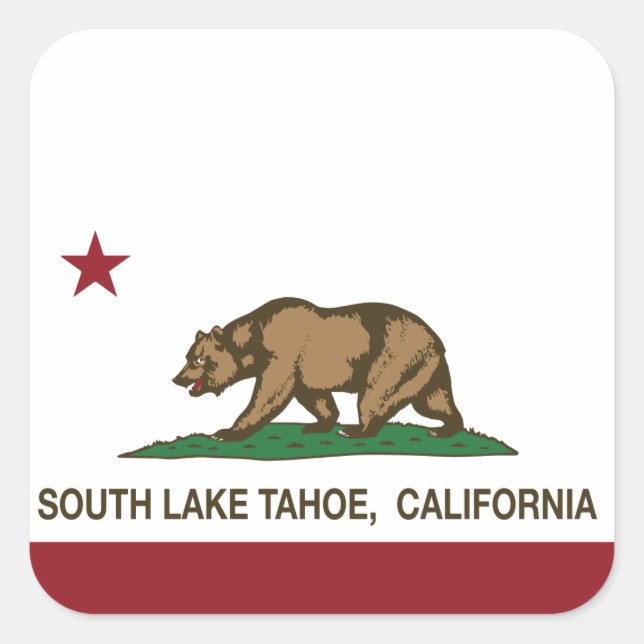 California State Flag South Lake Tahoe Quadratischer Aufkleber (Vorderseite)