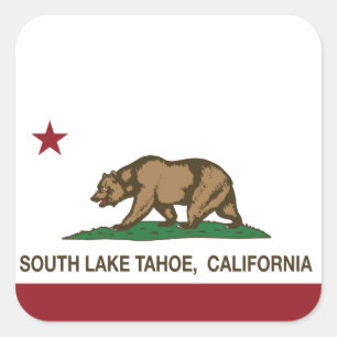California State Flag South Lake Tahoe Quadratischer Aufkleber