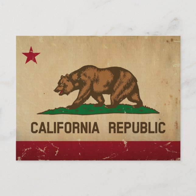 California State Flag VINTAG Postkarte (Vorderseite)