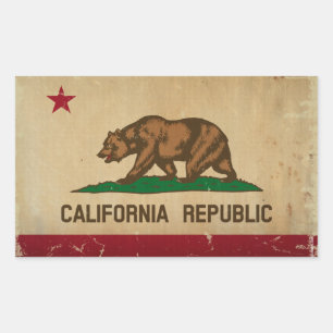 California State Flag VINTAG Rechteckiger Aufkleber