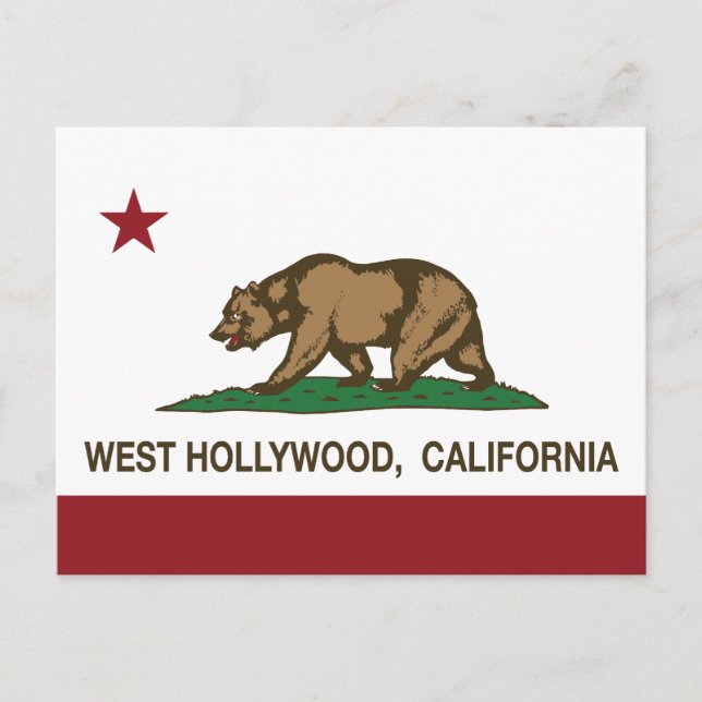California State Flag West Hollywood Postkarte (Vorderseite)