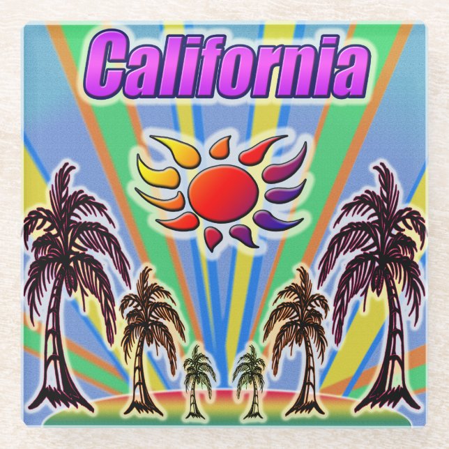 California Summer Liebe Untersetzer (Vorderseite)