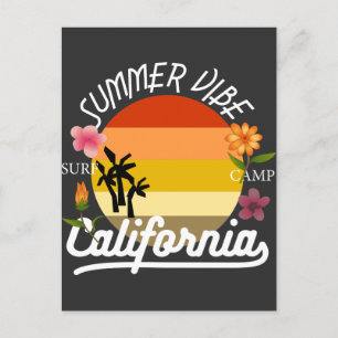 California Summer Vibe Surf Camp Postcard Postkarte