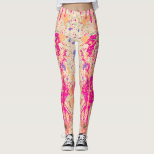 California Sunset Abstrakt Spritzer Paint Leggings