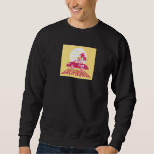 California Sunset Retro Vintag Flamingo in Auto V Sweatshirt