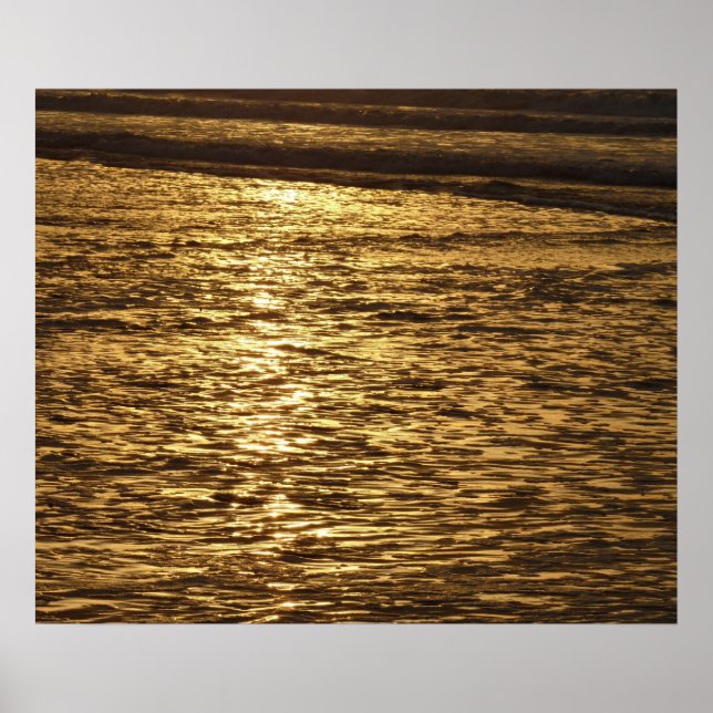 California Sunset Waves Ocean Seascape Poster (Vorne)