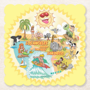 California Sunshine Paradise Scalloped Untersetzer