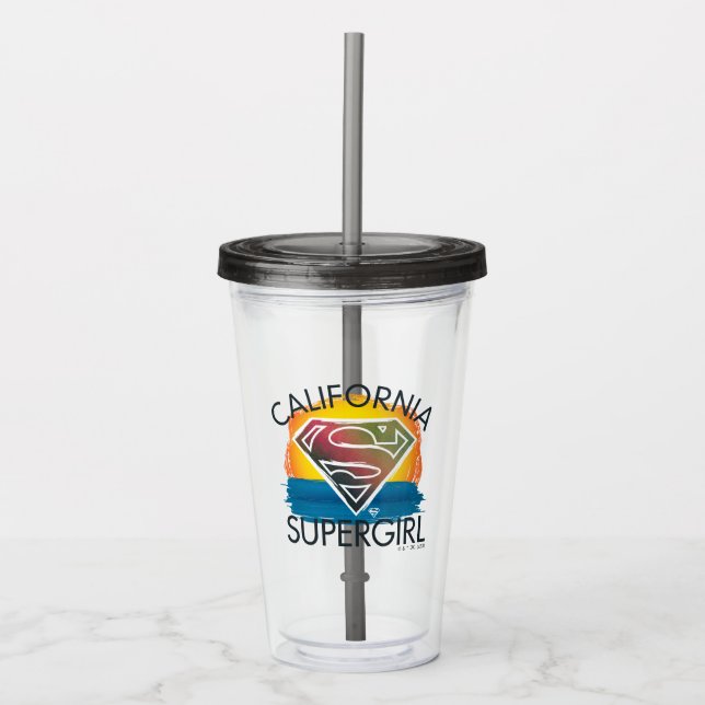 California Supergirl Sunset Graphic Acryltrinkbecher (Vorderseite)