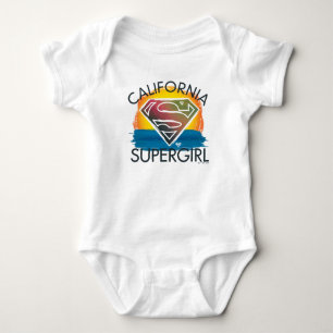 California Supergirl Sunset Graphic Baby Strampler