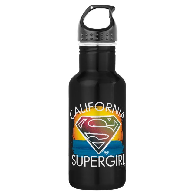 California Supergirl Sunset Graphic Edelstahlflasche (Vorderseite)