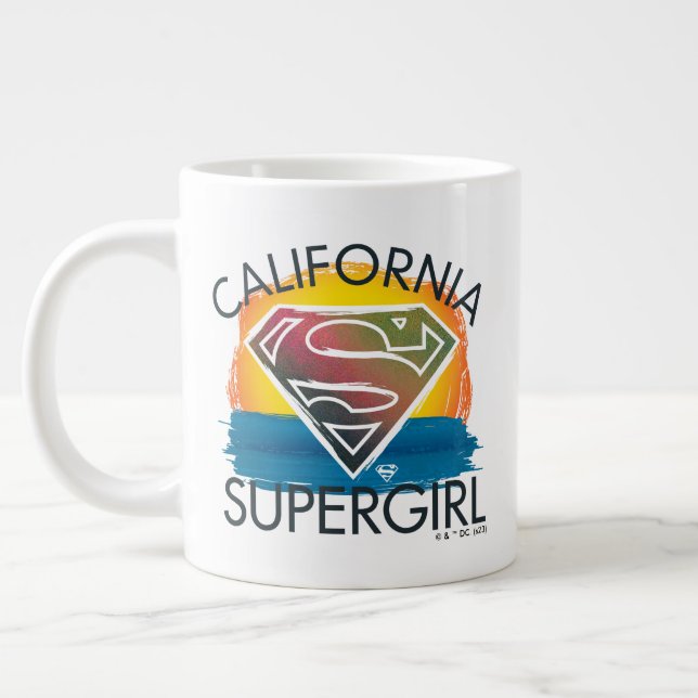 California Supergirl Sunset Graphic Jumbo-Tasse (Links)