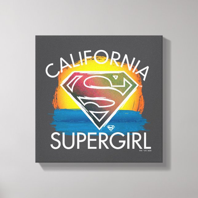 California Supergirl Sunset Graphic Leinwanddruck (Vorderseite)