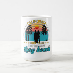 California Surf Club Long Beach Sunset T - Shirt - Kaffeetasse