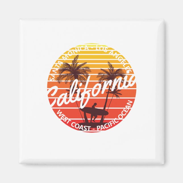 California Surf, Summer Beach vibes Magnet (Vorne)