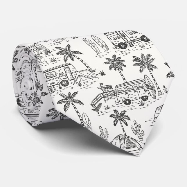 California Surfcamp Toile - Surfstrand Krawatte (Gerollt)