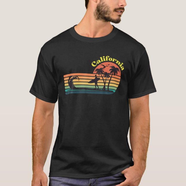 California Surfing Retro Vintag T-Shirt (Vorderseite)