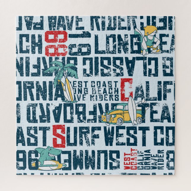 California Surfteam: Grunge Seamless Muster. (Vertikal)