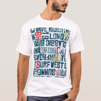 California Surfteam: Grunge Seamless Muster. T-Shirt