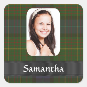 California Tartan kariert Foto Template Quadratischer Aufkleber