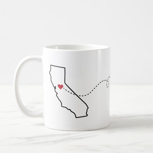California to Minnesota - Heart2Heart Coffee Tasse (Links)
