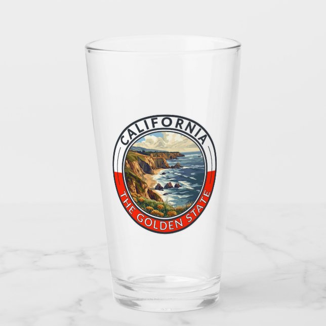 California Travel Art Abzeichen Glas (Vorderseite)