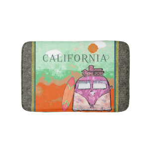 California Travel Poster Bath Mat Badematte