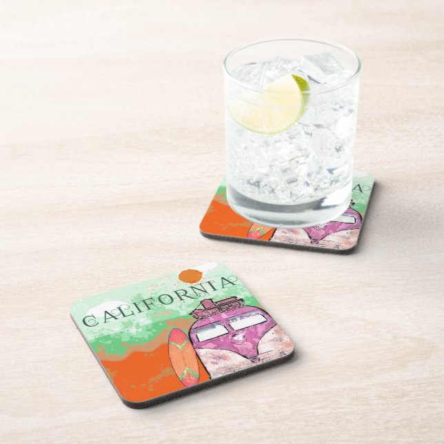 California Travel Poster Beverage Coaster Getränkeuntersetzer (Rechte Seite)