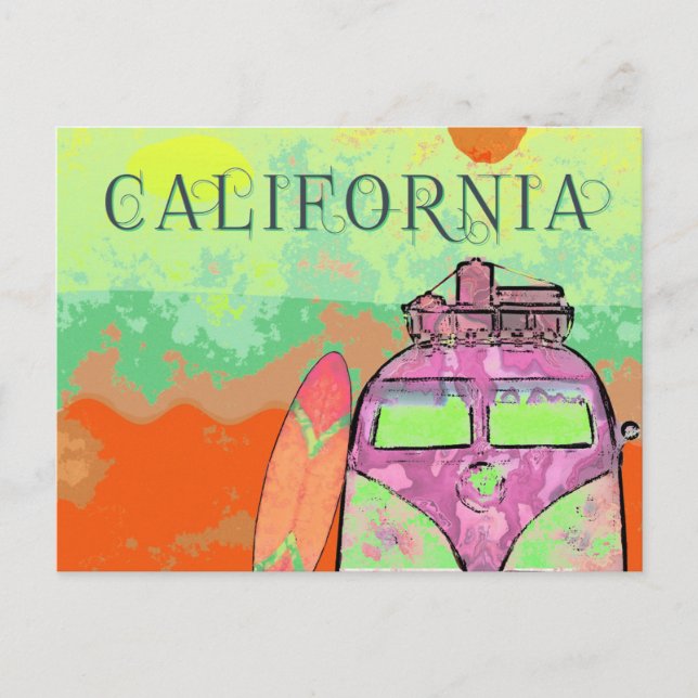 California Travel Poster Postkarte (Vorderseite)