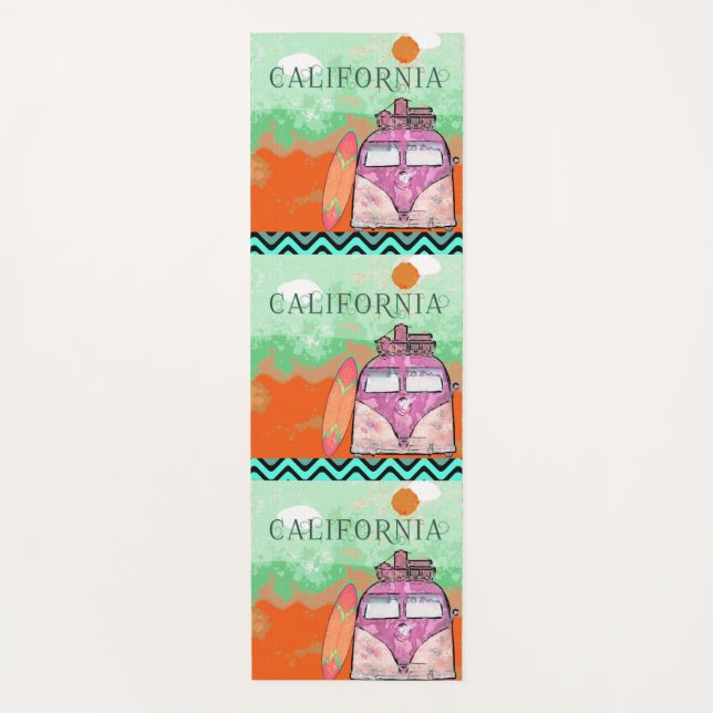 California Travel Poster Yoga Mat Yogamatte (Vorderseite)