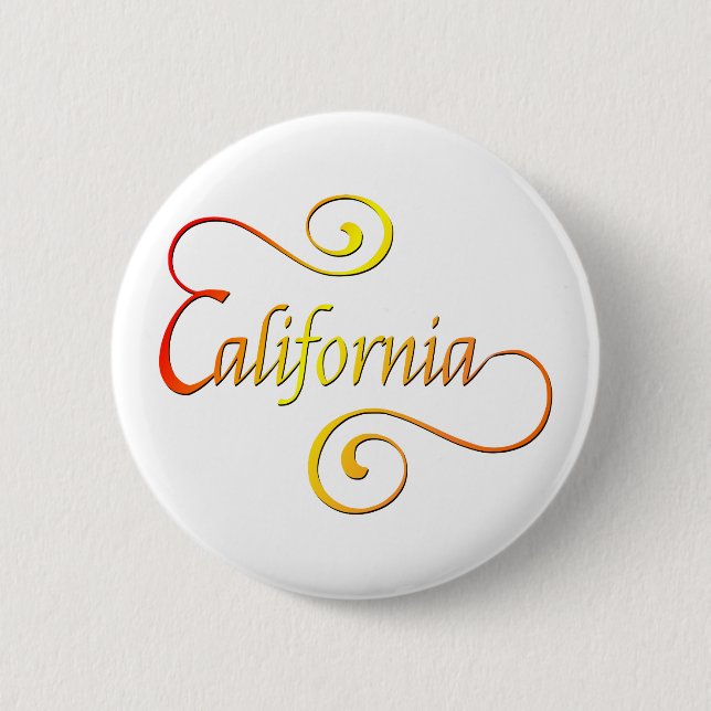 California Typografy Art Button (Vorderseite)