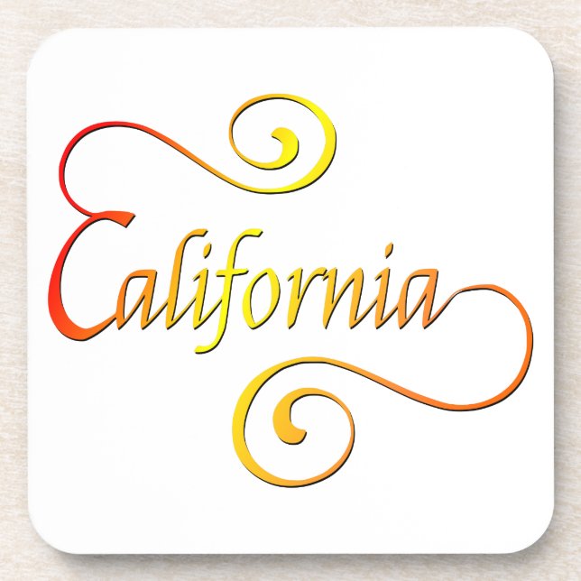 California Typografy Art Getränkeuntersetzer (Vorderseite)