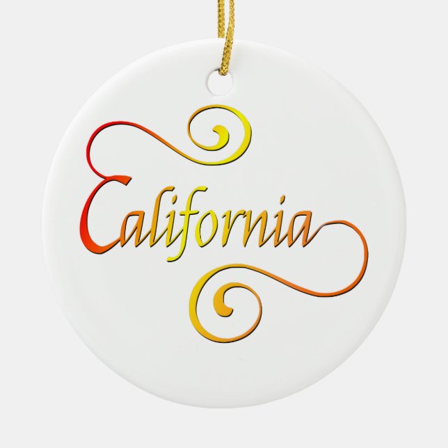 California Typografy Art Keramikornament (Vorne)