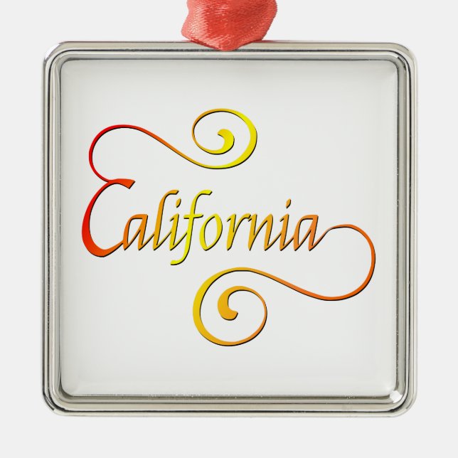California Typografy Art Ornament Aus Metall (Vorne)
