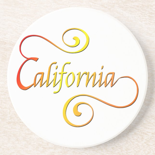 California Typografy Art Sandstein Untersetzer (Vorne)