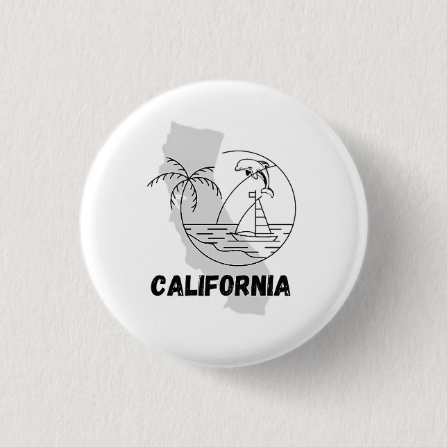 CALIFORNIA USA Design Button (Vorderseite)