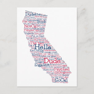 California USA Slang Word Karte