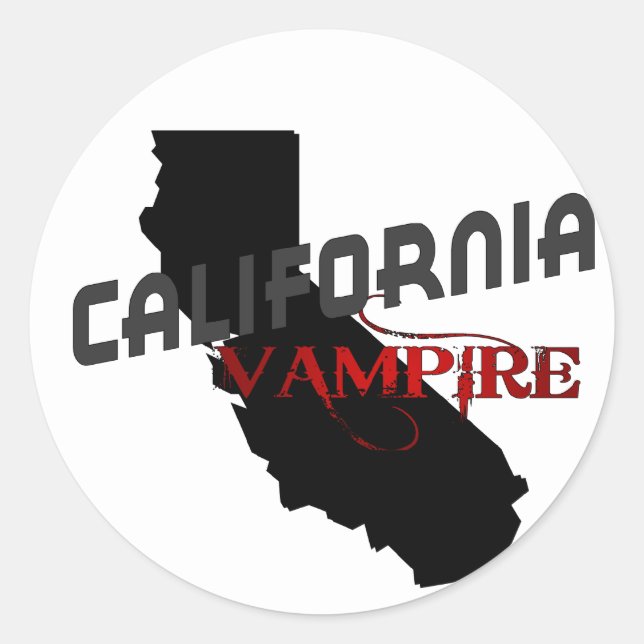 California Vampire Runder Aufkleber (Vorderseite)