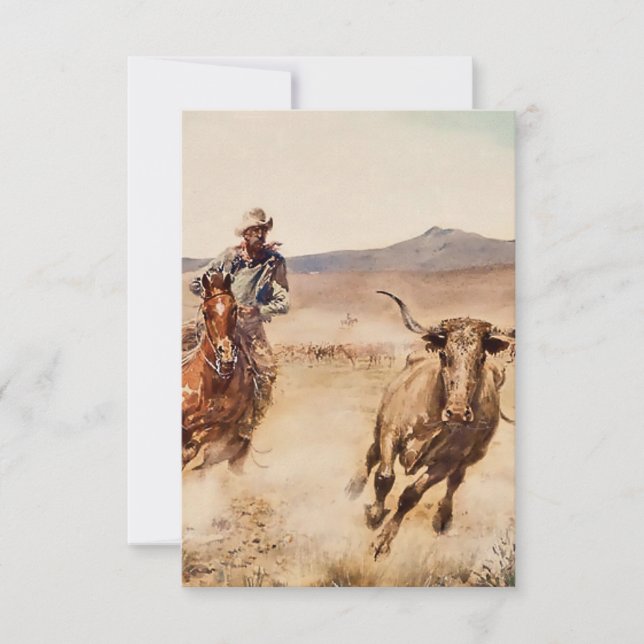 "California Vaquero" von Edward Borein Dankeskarte (Vorderseite)