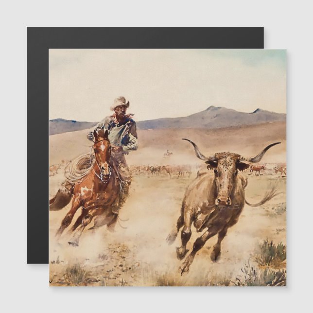 "California Vaquero" von Edward Borein Magneteinladung (Vorne/Hinten)