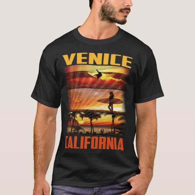 California Venice Beach Strandschirm Schlüssel Wes T-Shirt (Vorderseite)