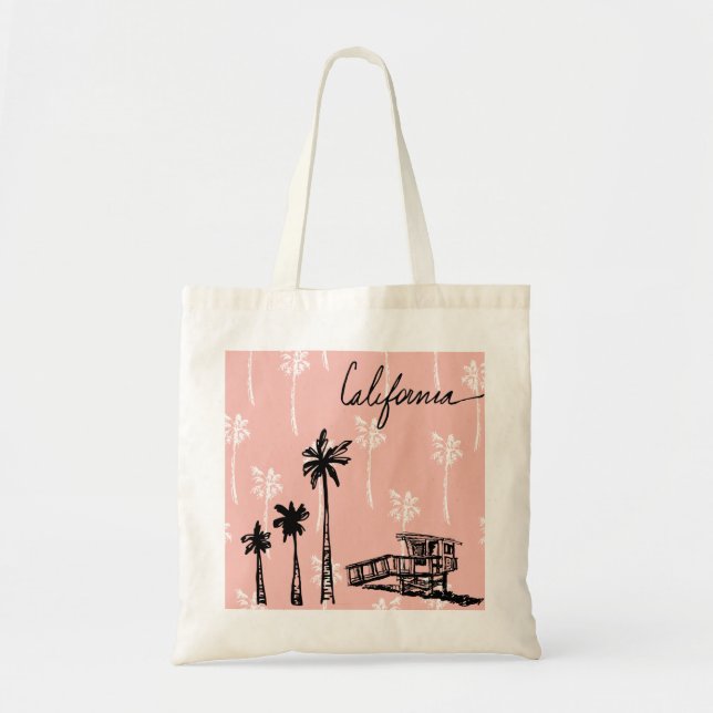 California vibes tote bag (Baumwollbonbons pink) V Tragetasche (Vorne)